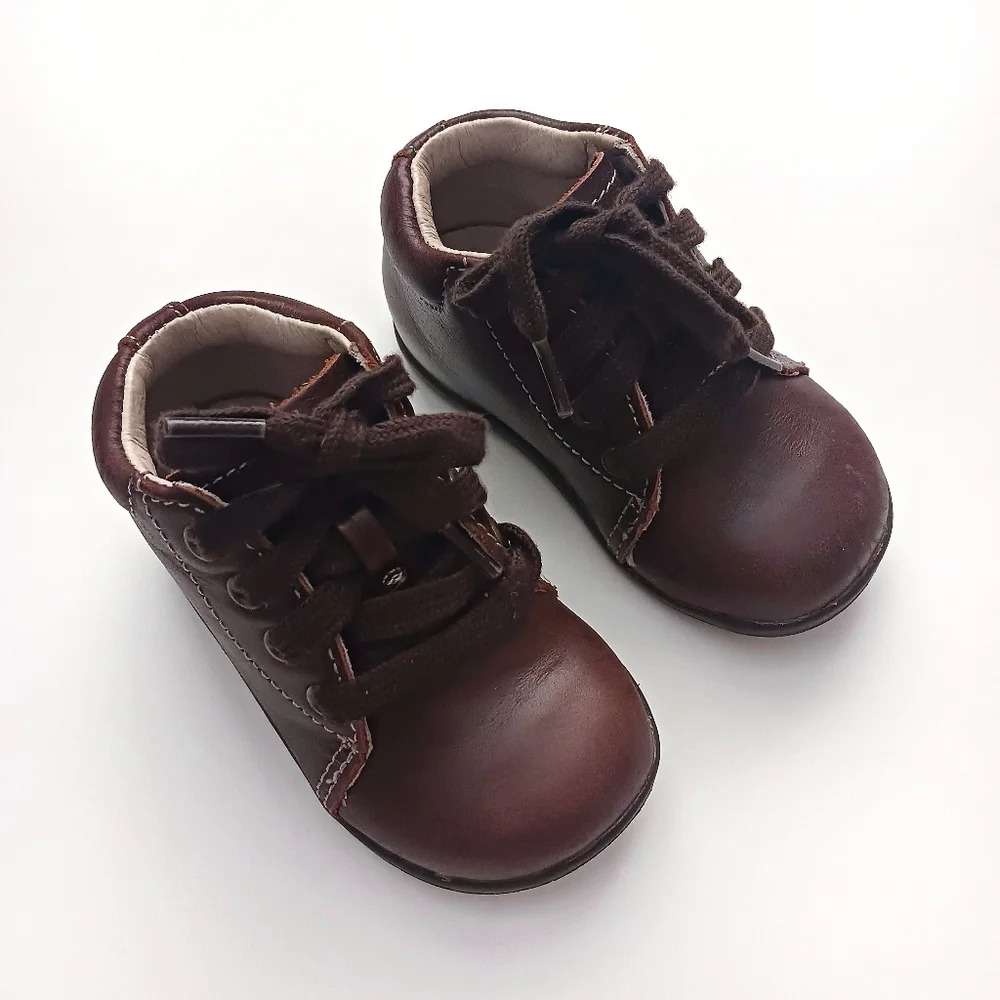 Stride Rite Elliot Baby Boots Leather Brown Boys Size 4W